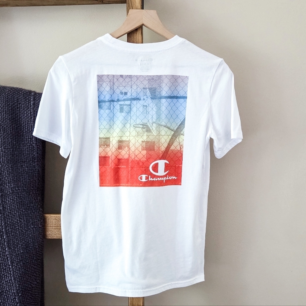 3/$20 Champion White Basketball Gaphic & Logo Tee (Boys XL, NWOT)